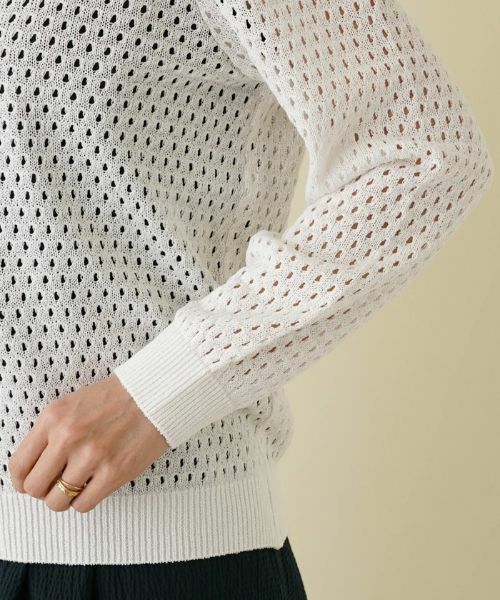 Leilian PLUS HOUSE / レリアンプラスハウス カーディガン・ボレロ | 【店舗人気】アイレット柄前ジップカーディガン | 詳細9
