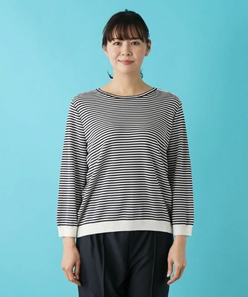 Leilian PLUS HOUSE / レリアンプラスハウス ニット・セーター | ボーダーニットインナー | 詳細4
