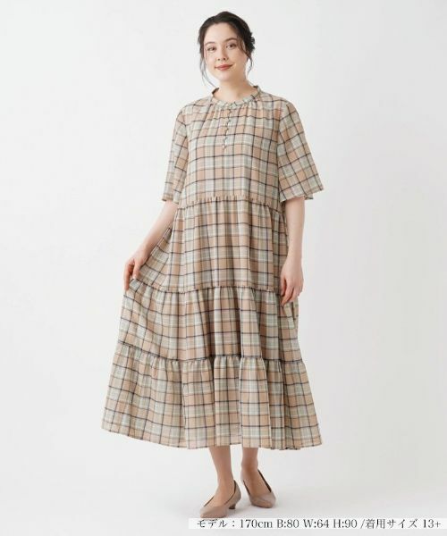 Leilian PLUS HOUSE / レリアンプラスハウス ドレス | ワンピース【Leilian:EZUMI】(キャメル)