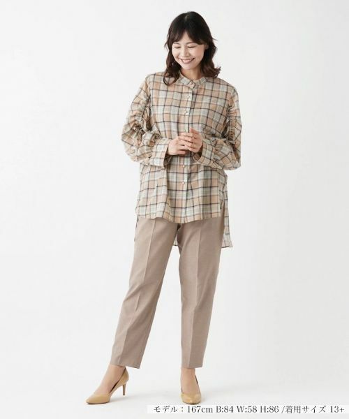 Leilian PLUS HOUSE / レリアンプラスハウス シャツ・ブラウス | チェック柄チュニックブラウス【Leilian：EZUMI】 | 詳細1
