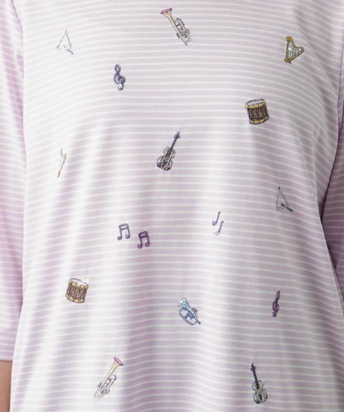 Leilian PLUS HOUSE / レリアンプラスハウス Tシャツ | 【店舗人気】7分袖ボーダーカットソー | 詳細11