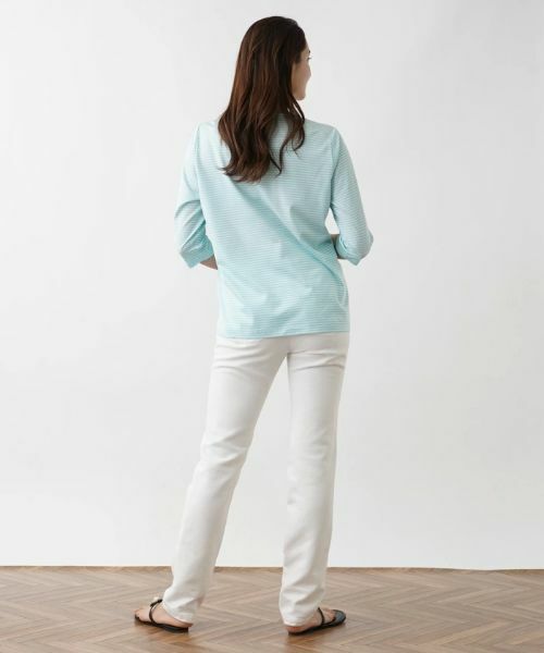 Leilian PLUS HOUSE / レリアンプラスハウス Tシャツ | 【店舗人気】7分袖ボーダーカットソー | 詳細15