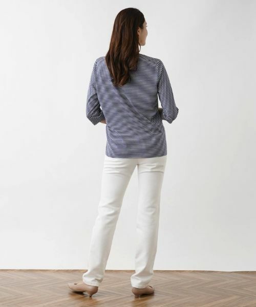 Leilian PLUS HOUSE / レリアンプラスハウス Tシャツ | 【店舗人気】7分袖ボーダーカットソー | 詳細18