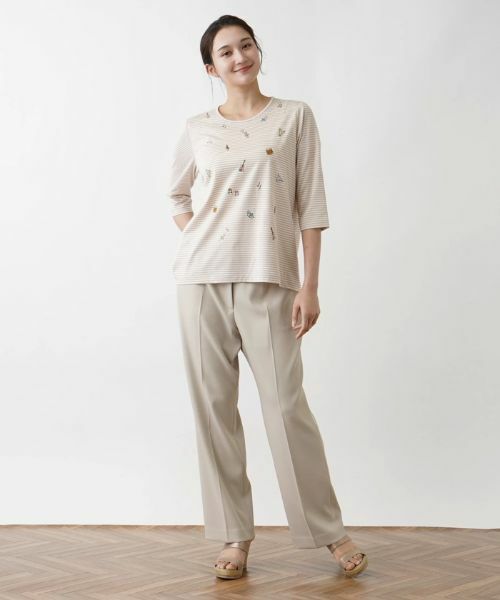 Leilian PLUS HOUSE / レリアンプラスハウス Tシャツ | 【店舗人気】7分袖ボーダーカットソー | 詳細19