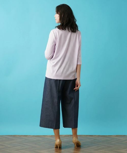 Leilian PLUS HOUSE / レリアンプラスハウス Tシャツ | 【店舗人気】7分袖ボーダーカットソー | 詳細3