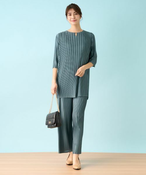 Leilian PLUS HOUSE / レリアンプラスハウス その他パンツ | 洗えるワイドパンツ【セットアップ】 | 詳細10