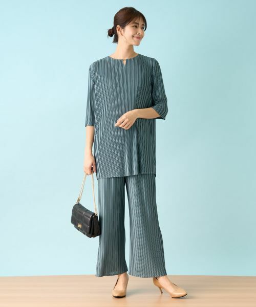 Leilian PLUS HOUSE / レリアンプラスハウス その他パンツ | 洗えるワイドパンツ【セットアップ】 | 詳細14