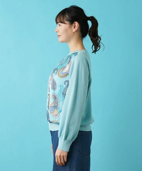 Leilian PLUS HOUSE / レリアンプラスハウス ニット・セーター | ペイズリー柄ニットプルオーバー【RATTI】 | 詳細5
