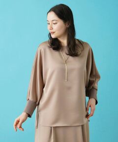 Leilian PLUS HOUSE / レリアンプラスハウス シャツ・ブラウス | 【セットアップ対応商品】サテンプルオーバーブラウス【BOURGE】