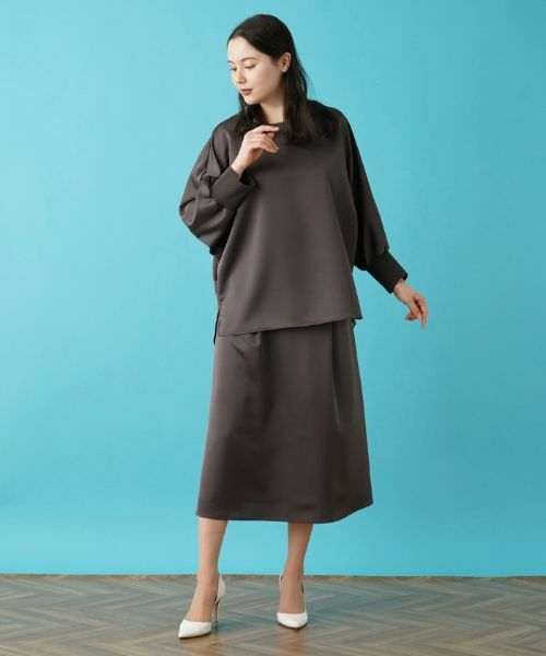 Leilian PLUS HOUSE / レリアンプラスハウス シャツ・ブラウス | 【セットアップ対応商品】サテンプルオーバーブラウス【BOURGE】 | 詳細15