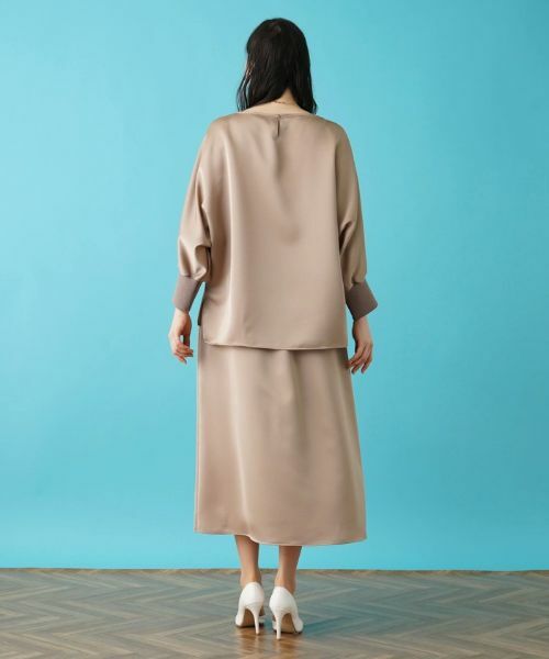 Leilian PLUS HOUSE / レリアンプラスハウス シャツ・ブラウス | 【セットアップ対応商品】サテンプルオーバーブラウス【BOURGE】 | 詳細4