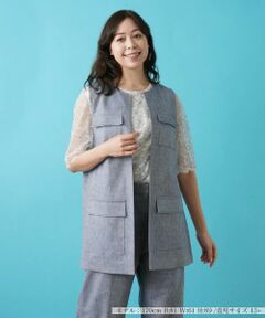 Leilian PLUS HOUSE / レリアンプラスハウス テーラードジャケット | ロングベスト【ROCHAS Premiere】