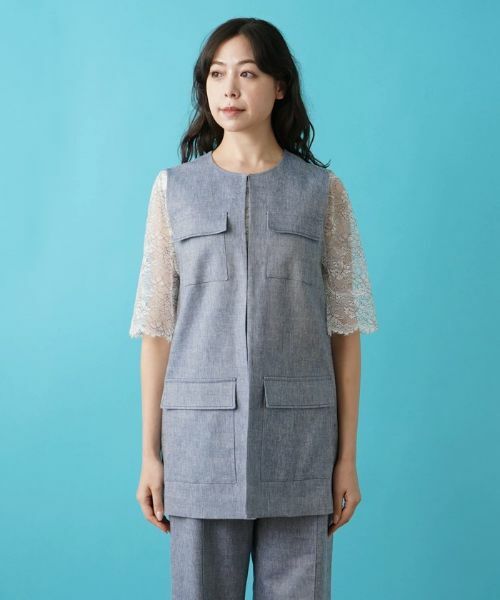 Leilian PLUS HOUSE / レリアンプラスハウス テーラードジャケット | ロングベスト【ROCHAS Premiere】 | 詳細4