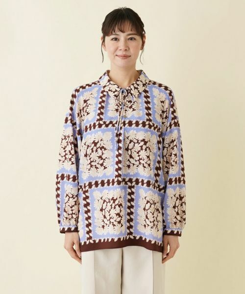 Leilian PLUS HOUSE / レリアンプラスハウス シャツ・ブラウス | ハーフプラケットブラウス【ROCHAS Premiere】【ERICA】 | 詳細4