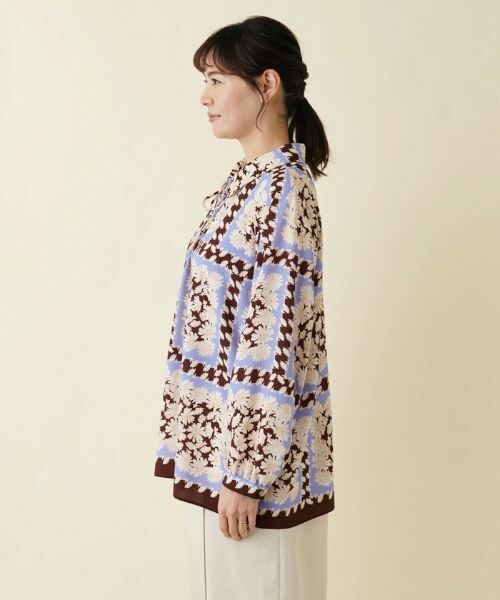 Leilian PLUS HOUSE / レリアンプラスハウス シャツ・ブラウス | ハーフプラケットブラウス【ROCHAS Premiere】【ERICA】 | 詳細5