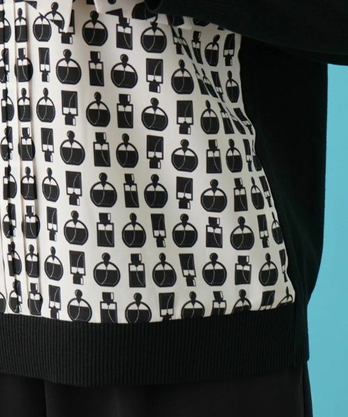 Leilian PLUS HOUSE / レリアンプラスハウス ニット・セーター | リボンタイ付きプリント切替えニット【ROCHAS Premiere】 | 詳細11