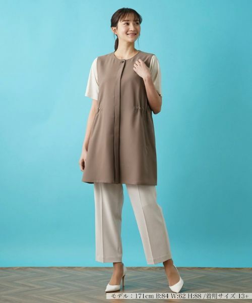 Leilian PLUS HOUSE / レリアンプラスハウス テーラードジャケット | 洗えるハーフ丈ベスト【プラス企画】 | 詳細1