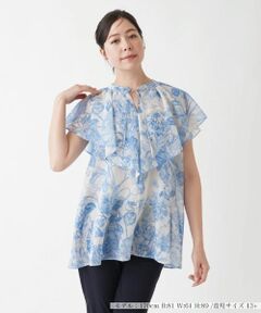 Leilian PLUS HOUSE / レリアンプラスハウス シャツ・ブラウス | フラワープリントブラウス【プラス企画】