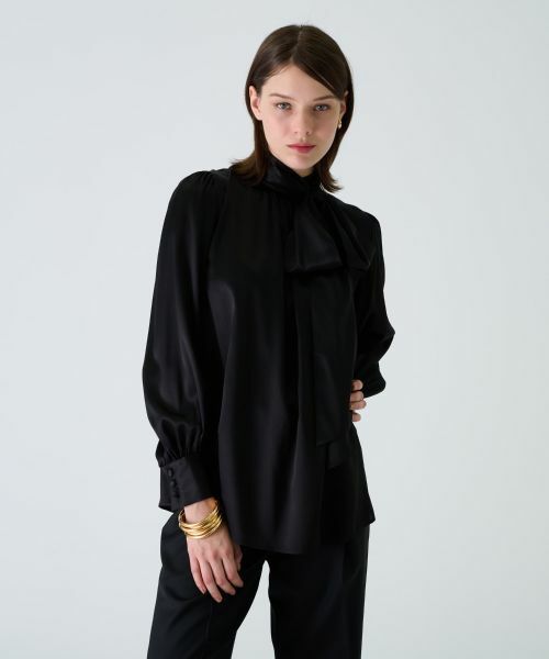 Leilian PLUS HOUSE / レリアンプラスハウス シャツ・ブラウス | スタンドカラーサテンブラウス【BOURGE】 | 詳細10
