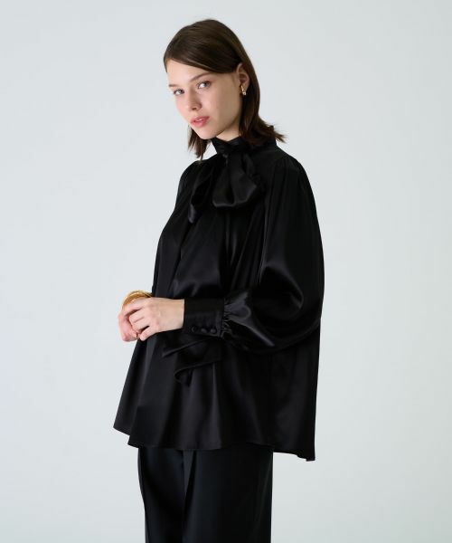 Leilian PLUS HOUSE / レリアンプラスハウス シャツ・ブラウス | スタンドカラーサテンブラウス【BOURGE】 | 詳細11
