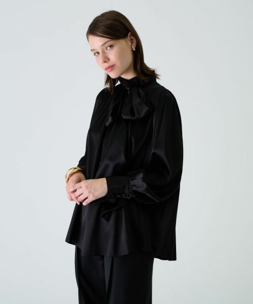 Leilian PLUS HOUSE / レリアンプラスハウス シャツ・ブラウス | スタンドカラーサテンブラウス【BOURGE】 | 詳細12