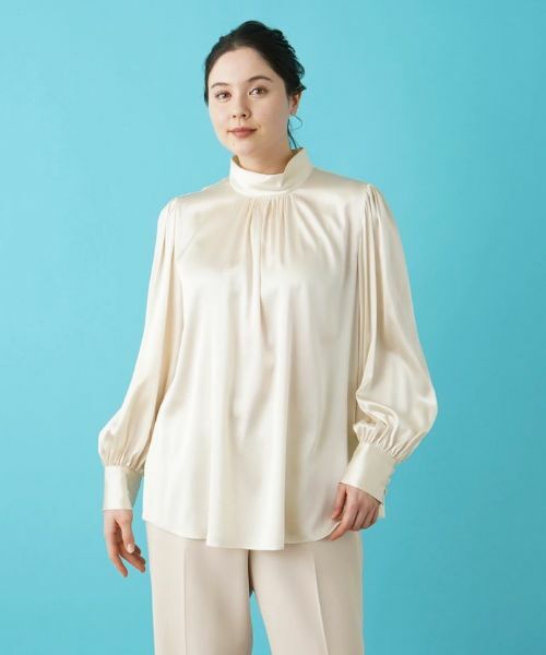 Leilian PLUS HOUSE / レリアンプラスハウス シャツ・ブラウス | スタンドカラーサテンブラウス【BOURGE】 | 詳細19