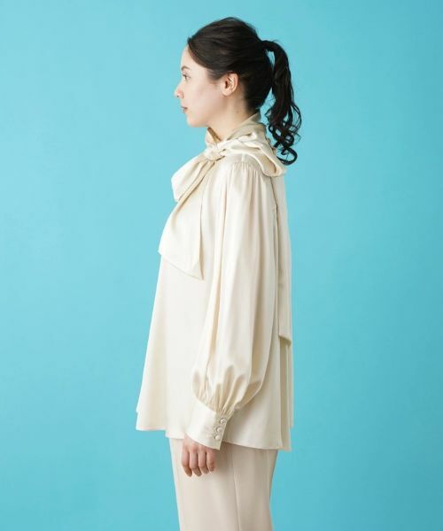 Leilian PLUS HOUSE / レリアンプラスハウス シャツ・ブラウス | スタンドカラーサテンブラウス【BOURGE】 | 詳細21