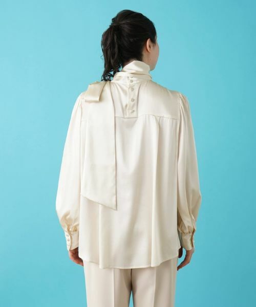 Leilian PLUS HOUSE / レリアンプラスハウス シャツ・ブラウス | スタンドカラーサテンブラウス【BOURGE】 | 詳細22