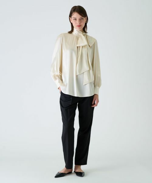 Leilian PLUS HOUSE / レリアンプラスハウス シャツ・ブラウス | スタンドカラーサテンブラウス【BOURGE】 | 詳細4