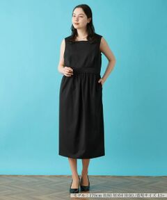 Leilian PLUS HOUSE / レリアンプラスハウス ドレス | サテン切替ロングワンピース【BOURGE】