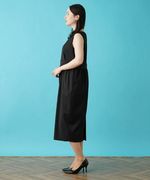 Leilian PLUS HOUSE / レリアンプラスハウス ドレス | サテン切替ロングワンピース【BOURGE】 | 詳細12