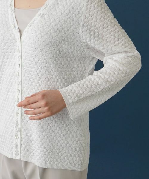 Leilian PLUS HOUSE / レリアンプラスハウス カーディガン・ボレロ | フラワー刺繍カーディガン | 詳細11