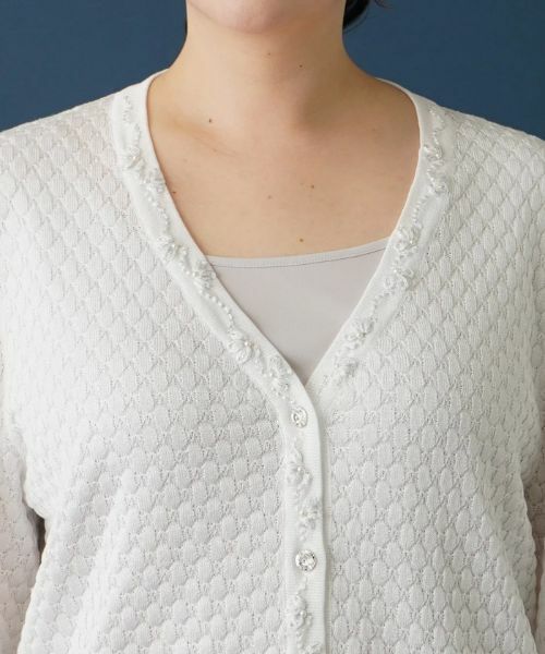 Leilian PLUS HOUSE / レリアンプラスハウス カーディガン・ボレロ | フラワー刺繍カーディガン | 詳細7
