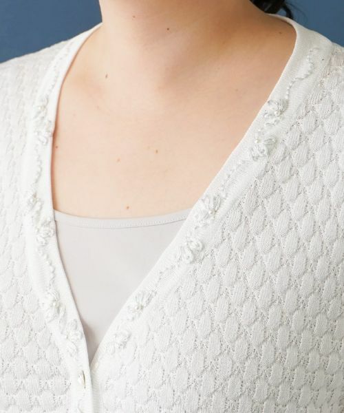 Leilian PLUS HOUSE / レリアンプラスハウス カーディガン・ボレロ | フラワー刺繍カーディガン | 詳細8