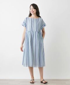 Leilian PLUS HOUSE / レリアンプラスハウス ドレス | ストライプ柄ワンピース【プラス企画】