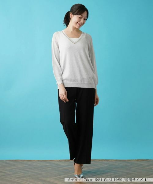 Leilian PLUS HOUSE / レリアンプラスハウス ニット・セーター | Vネックニット【KASH】 | 詳細3