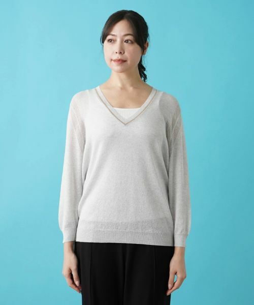 Leilian PLUS HOUSE / レリアンプラスハウス ニット・セーター | Vネックニット【KASH】 | 詳細6