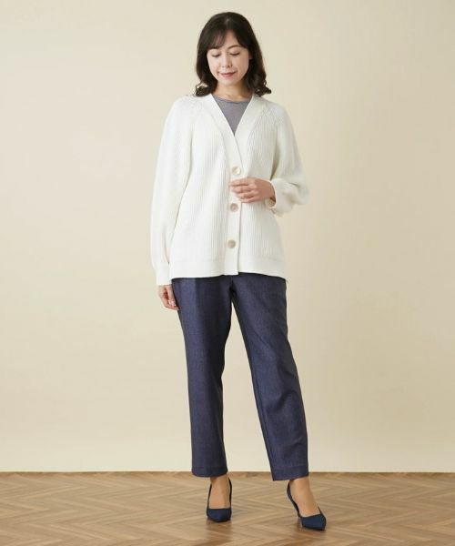 Leilian PLUS HOUSE / レリアンプラスハウス カーディガン・ボレロ | Vネックカーディガン【BOURGE】 | 詳細1