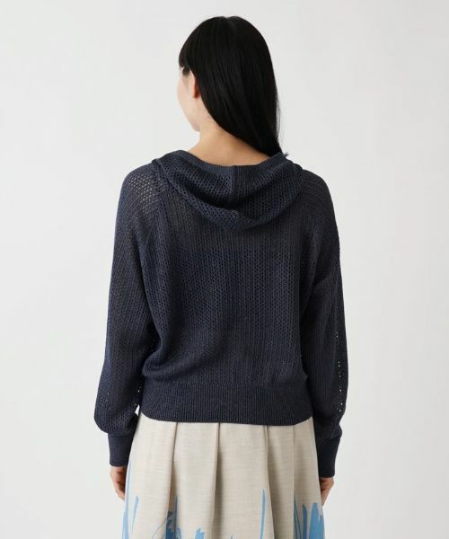 Leilian PLUS HOUSE / レリアンプラスハウス カーディガン・ボレロ | メッシュ編みジップアップパーカー【BOURGE】 | 詳細14