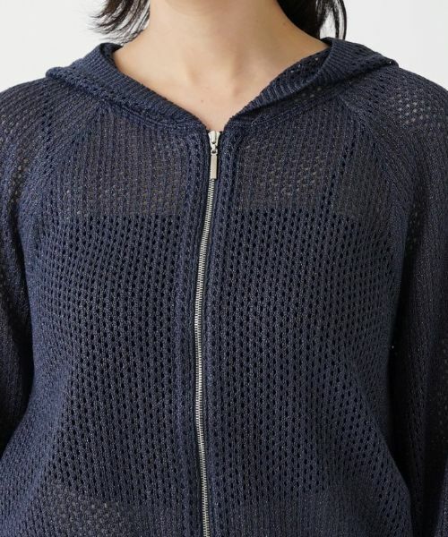 Leilian PLUS HOUSE / レリアンプラスハウス カーディガン・ボレロ | メッシュ編みジップアップパーカー【BOURGE】 | 詳細15