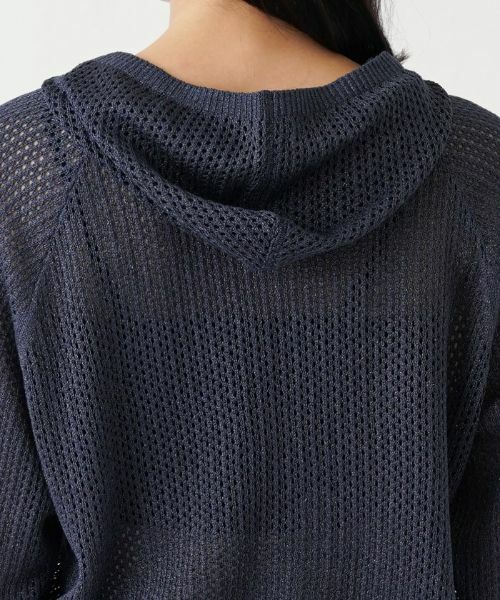 Leilian PLUS HOUSE / レリアンプラスハウス カーディガン・ボレロ | メッシュ編みジップアップパーカー【BOURGE】 | 詳細17