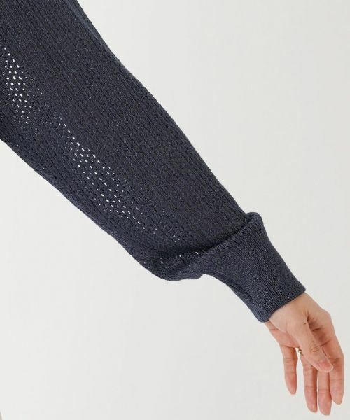 Leilian PLUS HOUSE / レリアンプラスハウス カーディガン・ボレロ | メッシュ編みジップアップパーカー【BOURGE】 | 詳細18