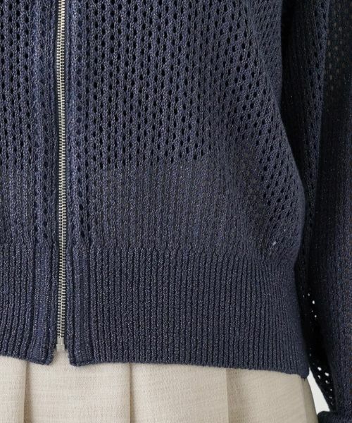 Leilian PLUS HOUSE / レリアンプラスハウス カーディガン・ボレロ | メッシュ編みジップアップパーカー【BOURGE】 | 詳細19