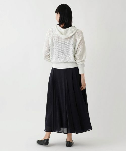 Leilian PLUS HOUSE / レリアンプラスハウス カーディガン・ボレロ | メッシュ編みジップアップパーカー【BOURGE】 | 詳細23