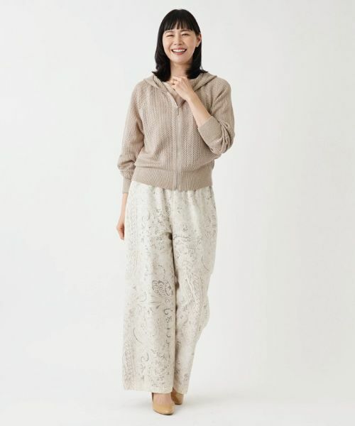 Leilian PLUS HOUSE / レリアンプラスハウス カーディガン・ボレロ | メッシュ編みジップアップパーカー【BOURGE】 | 詳細6