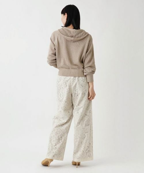 Leilian PLUS HOUSE / レリアンプラスハウス カーディガン・ボレロ | メッシュ編みジップアップパーカー【BOURGE】 | 詳細8