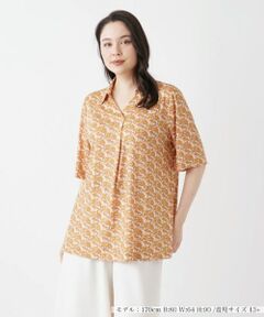 Leilian PLUS HOUSE / レリアンプラスハウス シャツ・ブラウス | 五分袖スキッパーブラウス