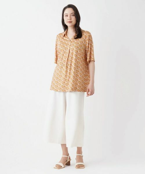 Leilian PLUS HOUSE / レリアンプラスハウス シャツ・ブラウス | 五分袖スキッパーブラウス | 詳細1