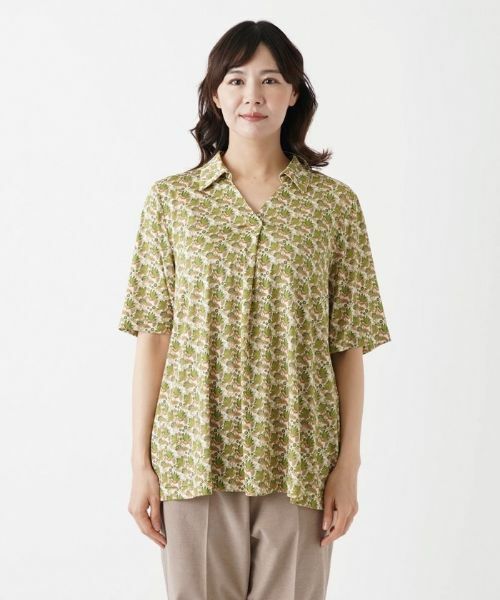 Leilian PLUS HOUSE / レリアンプラスハウス シャツ・ブラウス | 五分袖スキッパーブラウス | 詳細7