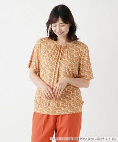 Leilian PLUS HOUSE / レリアンプラスハウス カットソー | プリント半袖カットソー